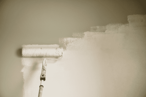 Interior wall painting in progress for a home in Calgary